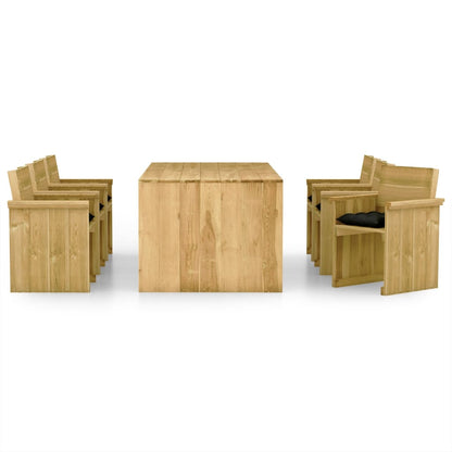 vidaXL Set da Pranzo per Giardino con Cuscini 7pz in Pino Impregnato
