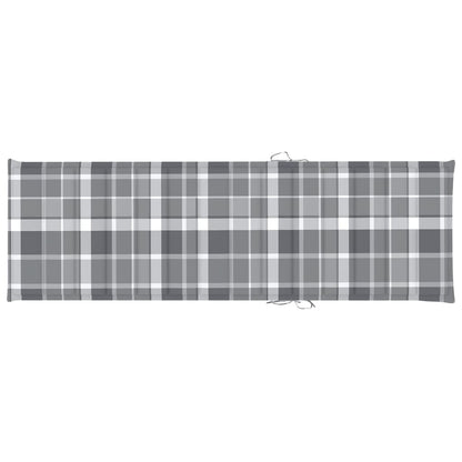 vidaXL Lettino da Giardino con Cuscino Tartan Grigio Pino Impregnato