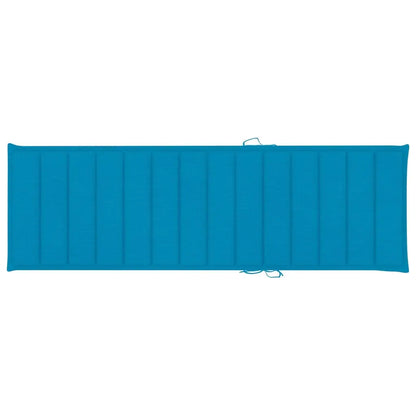 vidaXL Lettino da Giardino con Cuscino Blu in Legno di Pino Impregnato VIDAXL