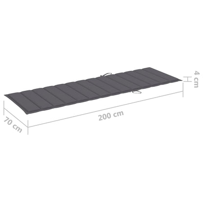 vidaXL Lettino da Giardino con Cuscino Antracite Legno Pino Impregnato