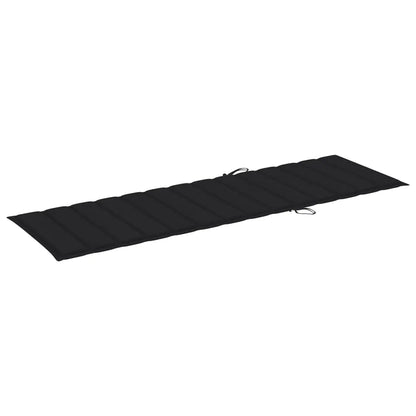vidaXL Lettino da Giardino con Cuscino Nero Legno di Pino Impregnato VIDAXL