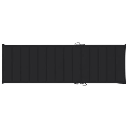 vidaXL Lettino da Giardino con Cuscino Nero Legno di Pino Impregnato VIDAXL