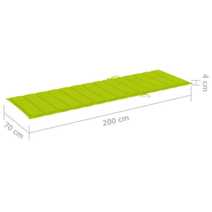 vidaXL Lettino da Giardino con Cuscino Verde Chiaro in Pino Impregnato