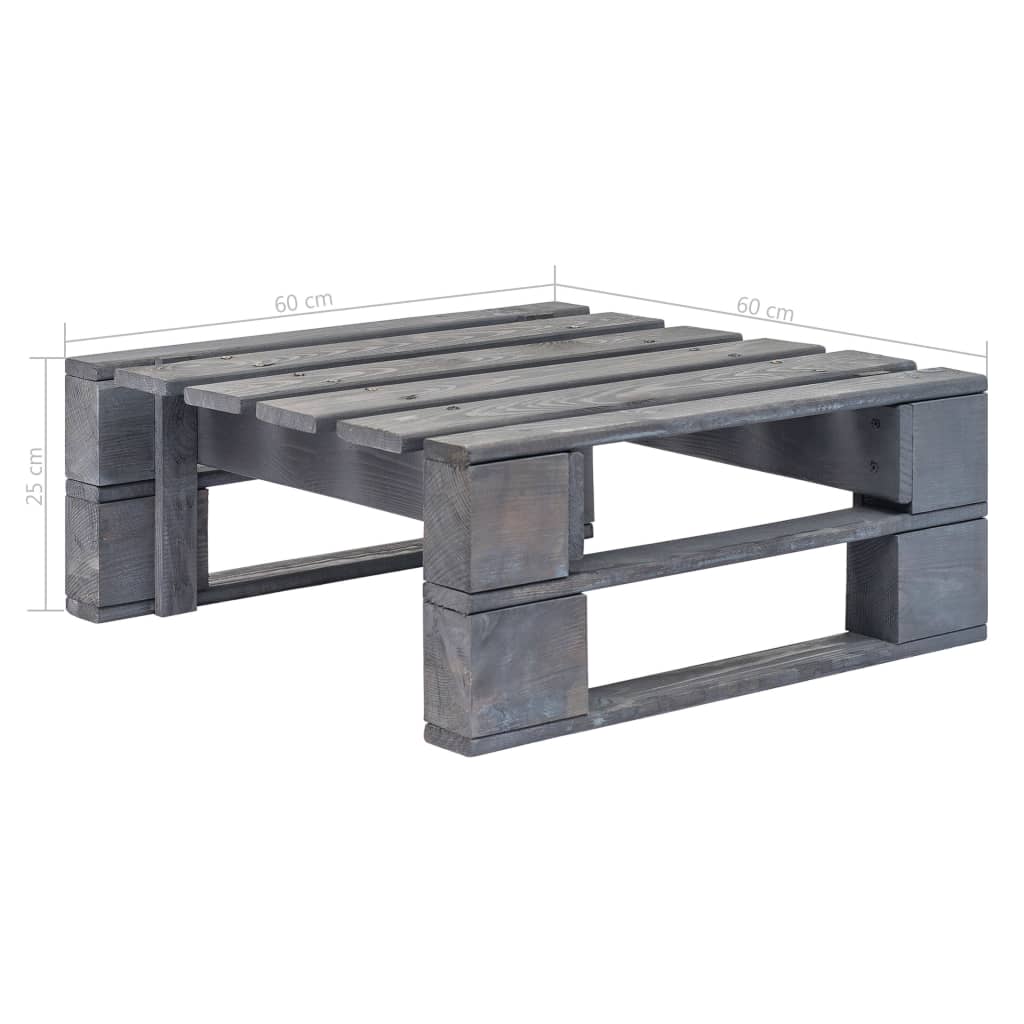 vidaXL Ottomana da Giardino Pallet in Legno di Pino Impregnato Grigio