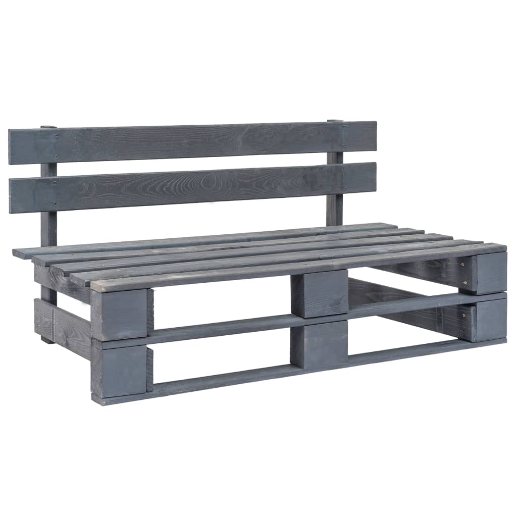 vidaXL Divano Centrale da Giardino Pallet Legno Pino Impregnato Grigio