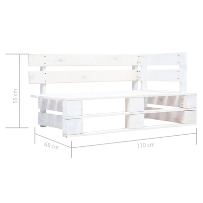 vidaXL Divano a 2 Posti su Pallet con Cuscini Pino Impregnato Bianco