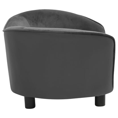 vidaXL Divano per Cani Grigio Scuro 69x49x40 cm in Peluche e Similpelle