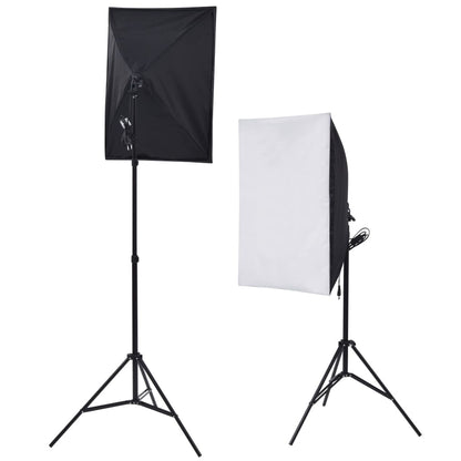 vidaXL Kit Studio Fotografico con Luci Softbox Fondale e Riflettore