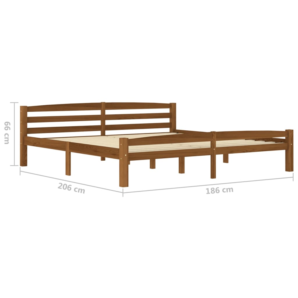 vidaXL Giroletto senza Materasso Ambrato 180x200 cm in Legno di Pino