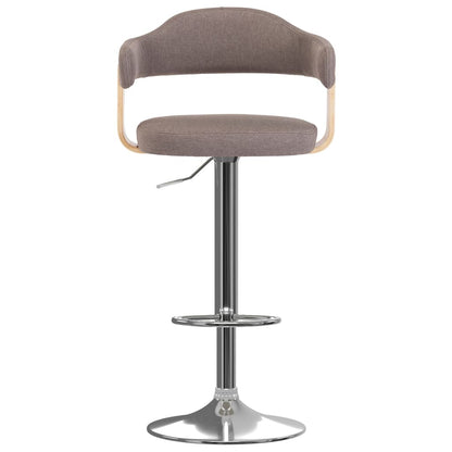 vidaXL Sgabelli da Bar 2 pz Grigio Talpa in Tessuto e Legno Curvo
