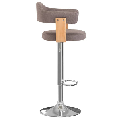 vidaXL Sgabelli da Bar 2 pz Grigio Talpa in Tessuto e Legno Curvo