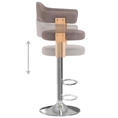 vidaXL Sgabelli da Bar 2 pz Grigio Talpa in Tessuto e Legno Curvo