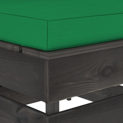 vidaXL Divano Centrale Modulare con Cuscini in Legno Impregnato Grigio