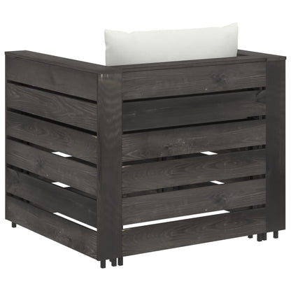 vidaXL Set Salotto da Giardino 2pz con Cuscini Legno Impregnato Grigio