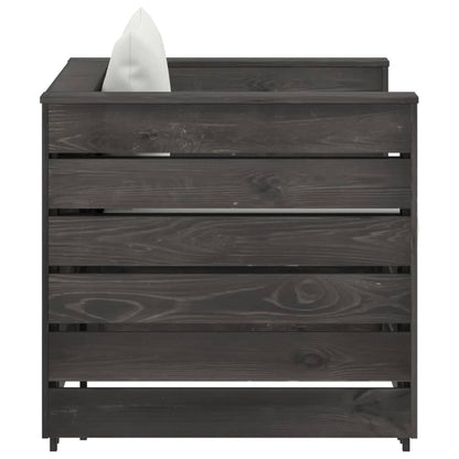 vidaXL Set Salotto da Giardino 2pz con Cuscini Legno Impregnato Grigio