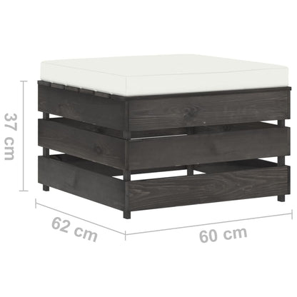 vidaXL Set Salotto da Giardino 2pz con Cuscini Legno Impregnato Grigio