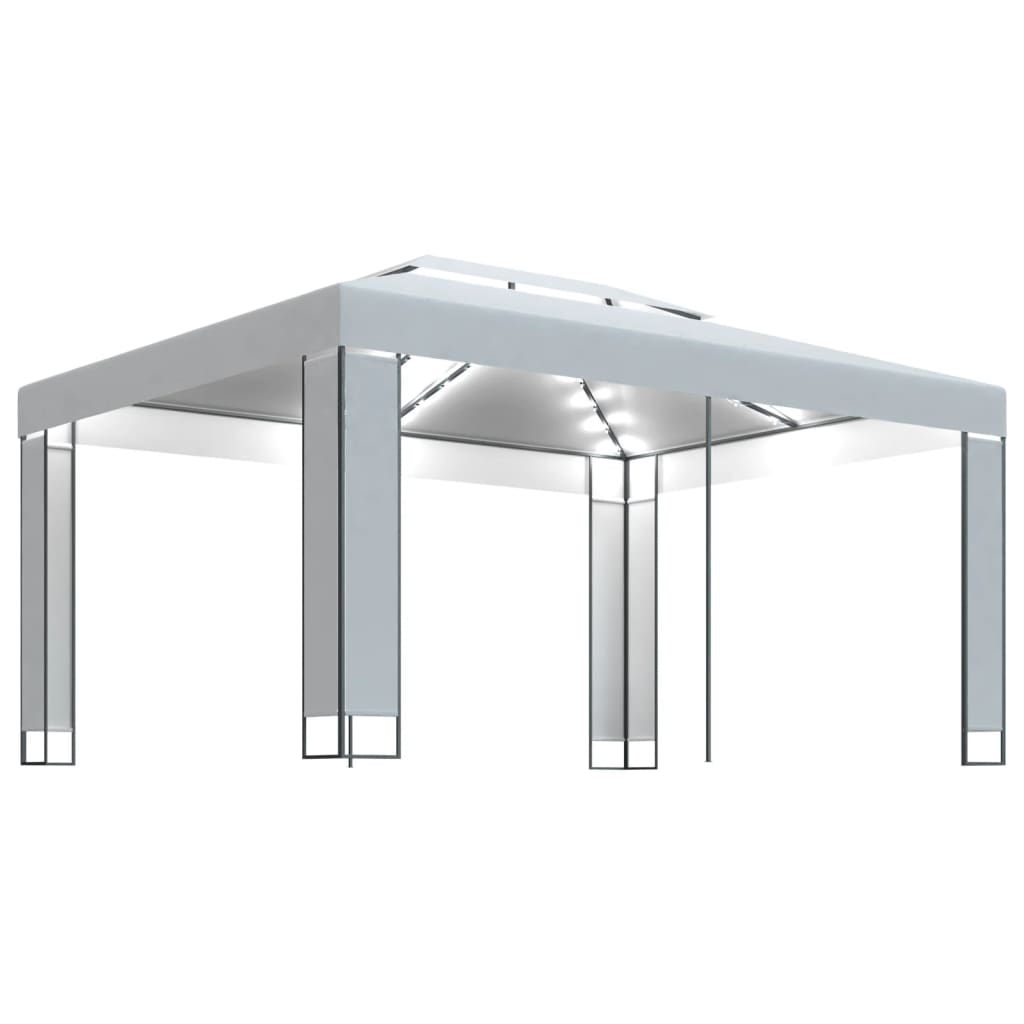 vidaXL Gazebo con Stringa di Luci LED Bianco 3x4 m