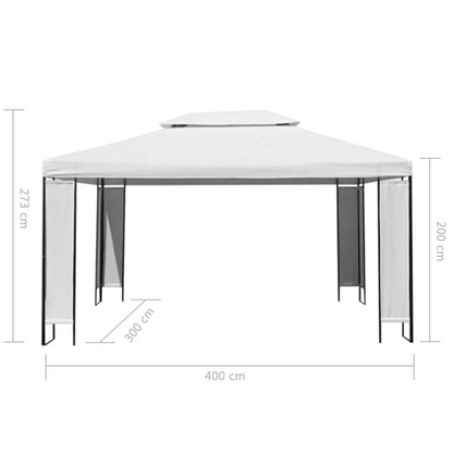 vidaXL Gazebo con Stringa di Luci LED Bianco 3x4 m