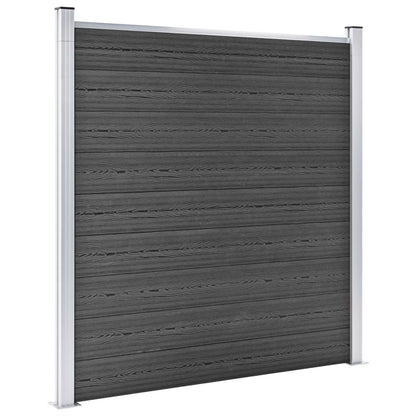 vidaXL Set Pannelli di Recinzione in WPC 526x186 cm Nero