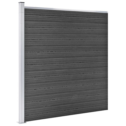 vidaXL Set Pannelli di Recinzione in WPC 526x186 cm Nero