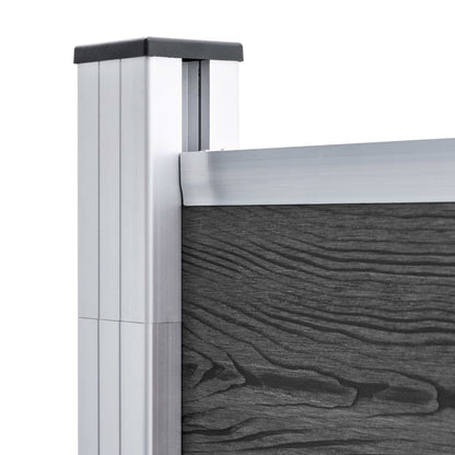 vidaXL Set Pannelli di Recinzione in WPC 526x186 cm Nero