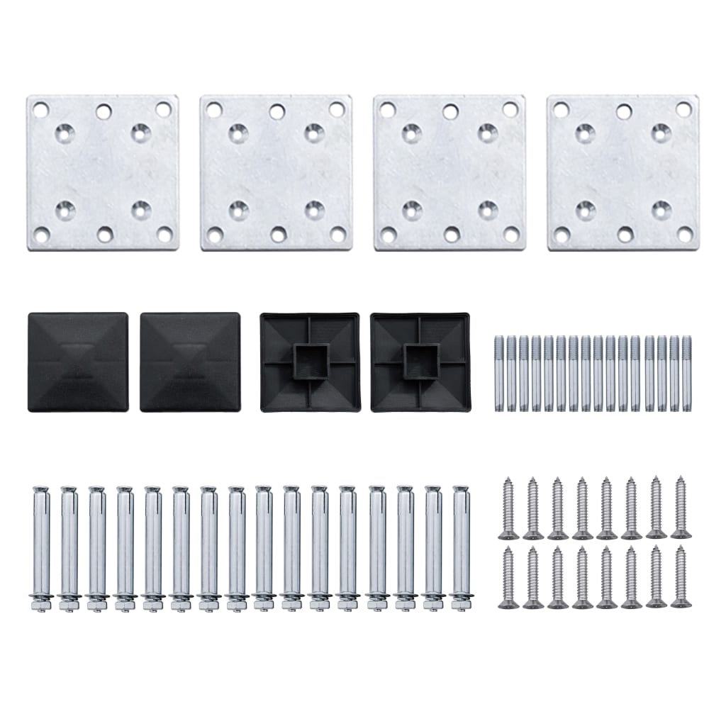 vidaXL Set Pannelli di Recinzione in WPC 526x186 cm Nero