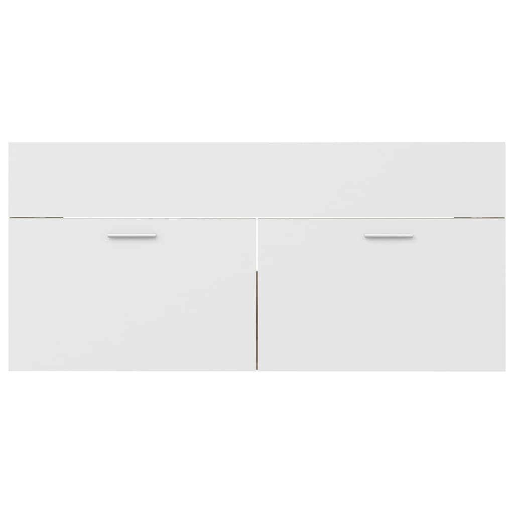 vidaXL Set Mobili da Bagno Bianco e Rovere Sonoma in Legno Multistrato