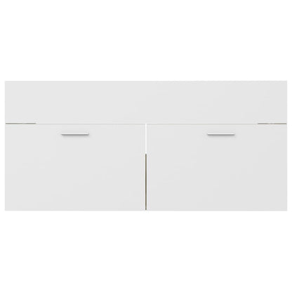 vidaXL Set Mobili da Bagno Bianco e Rovere Sonoma in Legno Multistrato