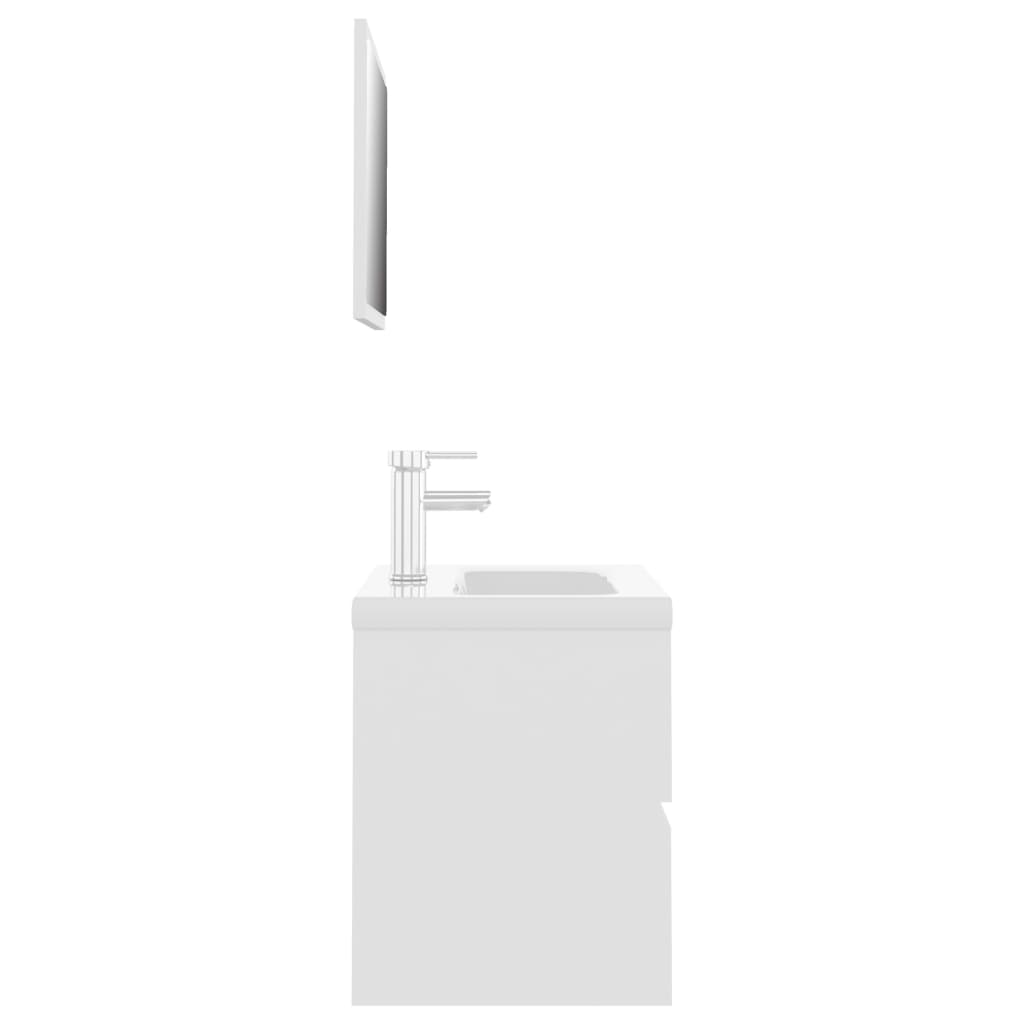 vidaXL Set Mobili da Bagno Bianco in Truciolato