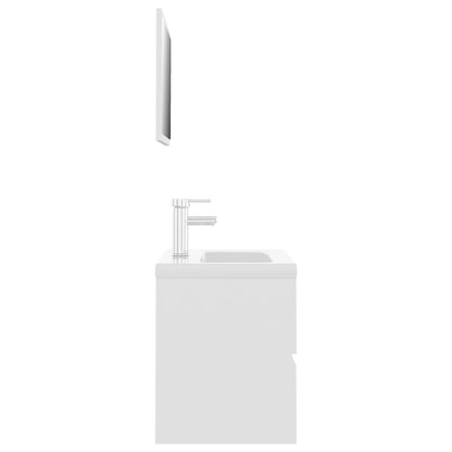 vidaXL Set Mobili da Bagno Bianco in Truciolato