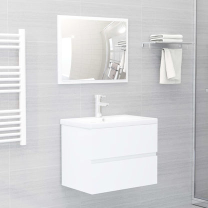 vidaXL Set Mobili da Bagno Bianco in Truciolato