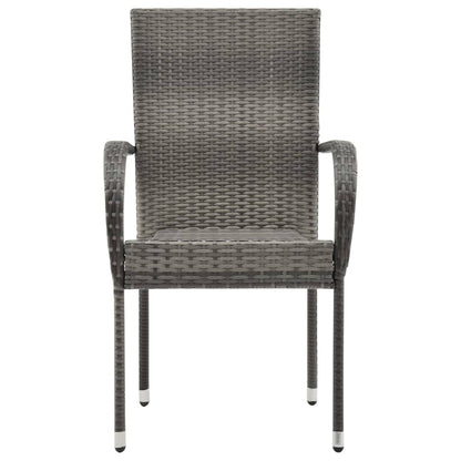 vidaXL Set Mobili da Pranzo per Giardino 3 pz Grigio