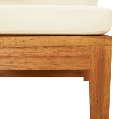 vidaXL Divano Angolare con Cuscini Bianco Crema in Massello di Acacia