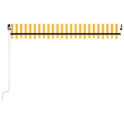 vidaXL Tenda da Sole Retrattile Manuale LED 400x350 cm Giallo Bianco