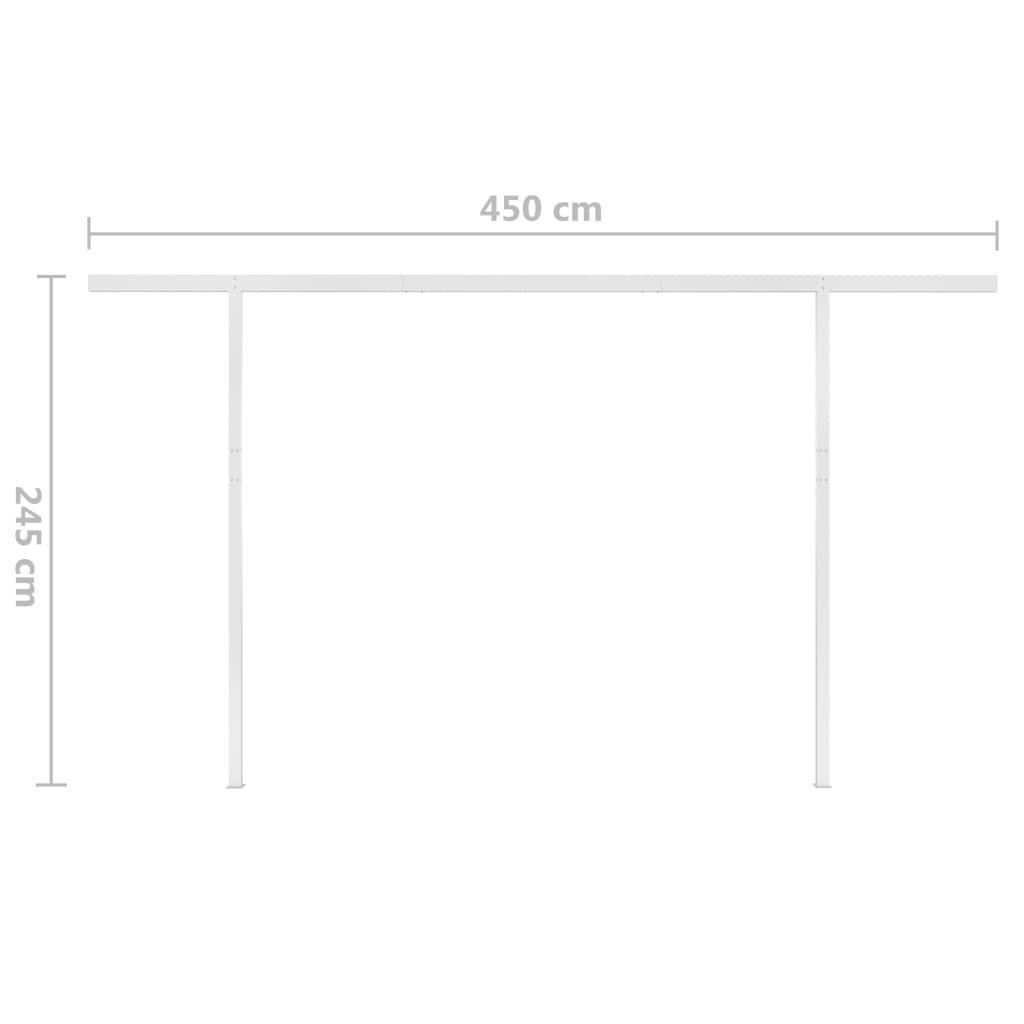 vidaXL Tenda da Sole Retrattile Manuale con LED 4x3 m Gialla e Bianca