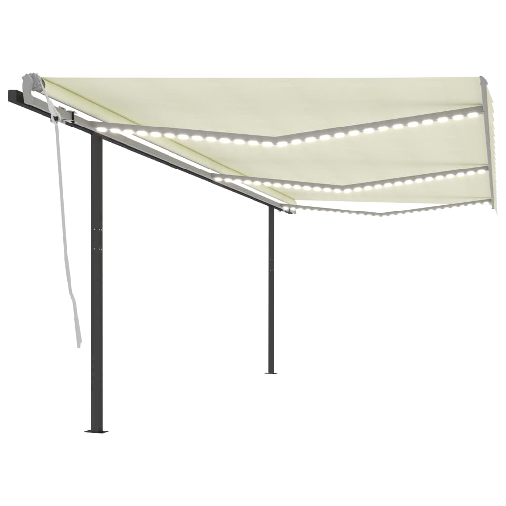 vidaXL Tenda da Sole Automatica con Sensore Vento e LED 6x3 m Crema