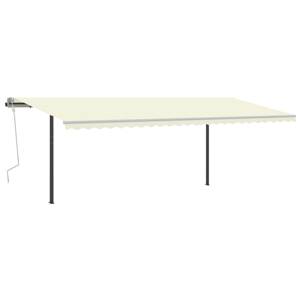 vidaXL Tenda da Sole Automatica con Sensore Vento e LED 6x3 m Crema