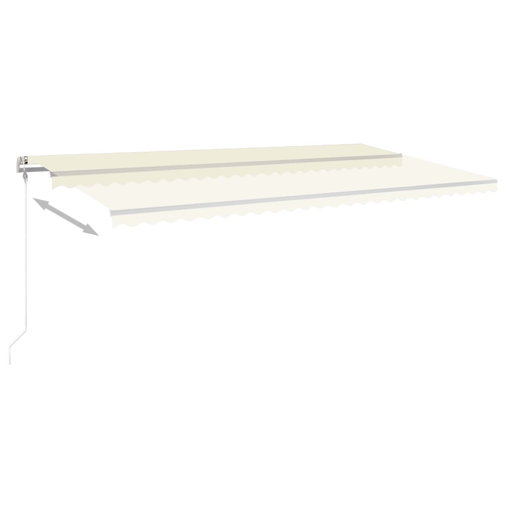 vidaXL Tenda da Sole Automatica con Sensore Vento e LED 6x3 m Crema