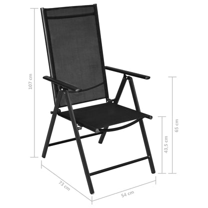 vidaXL Set Mobili da Pranzo per Giardino 5 pz in Alluminio Nero