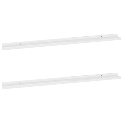 vidaXL Mensole da Parete 2 pz Bianco Lucido 115x9x3 cm