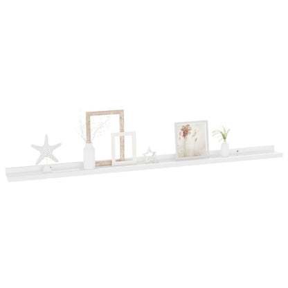 vidaXL Mensole da Parete 2 pz Bianco Lucido 115x9x3 cm