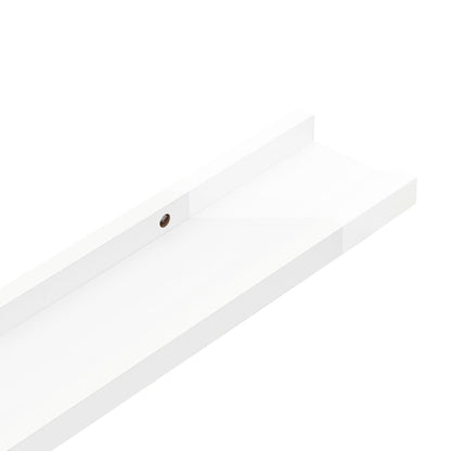 vidaXL Mensole da Parete 2 pz Bianco Lucido 115x9x3 cm