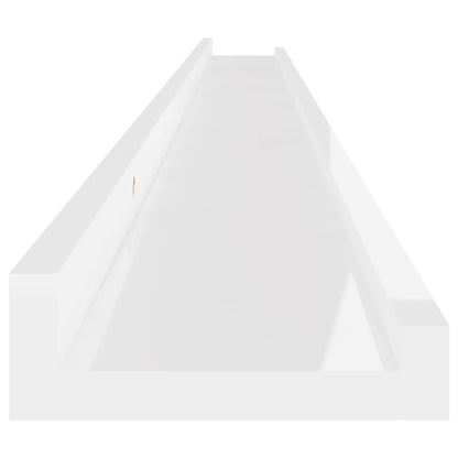 vidaXL Mensole da Parete 2 pz Bianco Lucido 115x9x3 cm