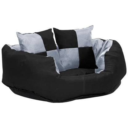 vidaXL Cuscino per Cani Reversibile e Lavabile Grigio Nero 65x50x20 cm