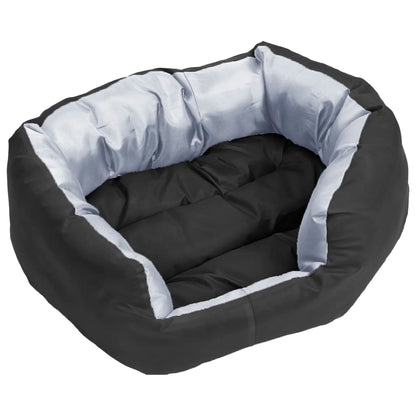 vidaXL Cuscino per Cani Reversibile e Lavabile Grigio Nero 65x50x20 cm
