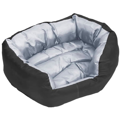 vidaXL Cuscino per Cani Reversibile e Lavabile Grigio Nero 65x50x20 cm