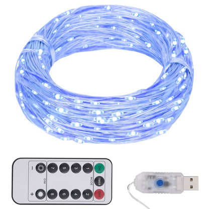 vidaXL Filo di Micro Luci Fatate Sferiche 40m 400 LED Blu 8 Funzioni
