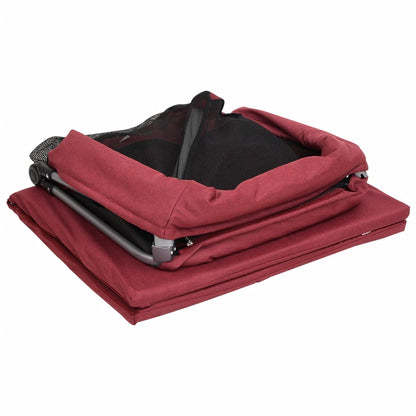 vidaXL Box per Bambini con Materasso Rosso Tessuto di Lino
