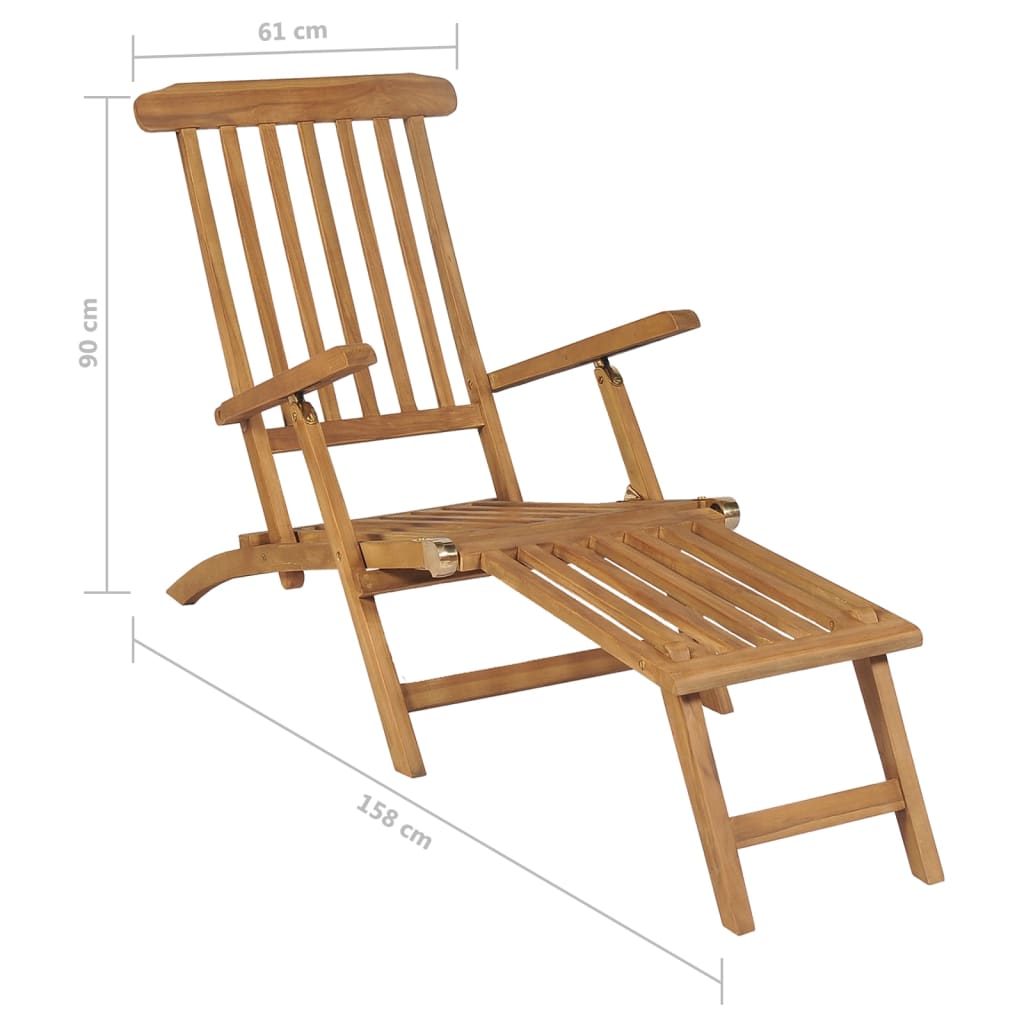 vidaXL Sedie a Sdraio con Poggiapiedi 2 pz in Legno Massello di Teak