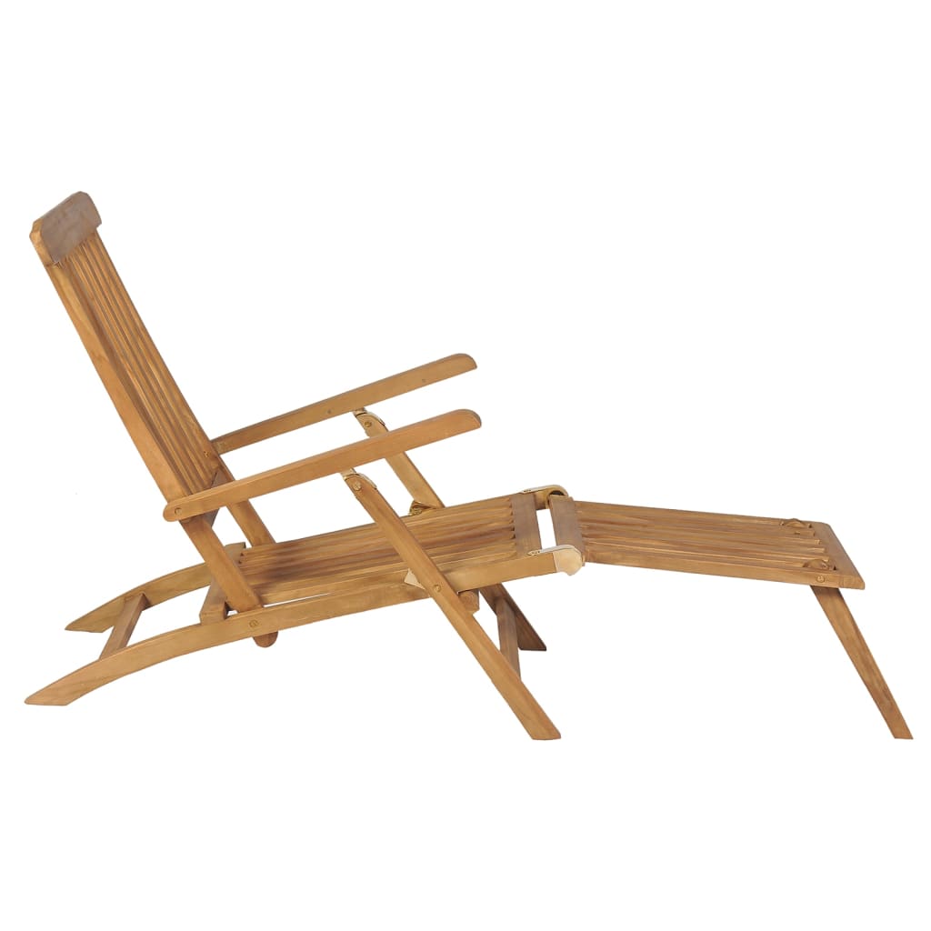 vidaXL Sedie a Sdraio con Poggiapiedi 2 pz in Legno Massello di Teak
